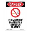 Signmission Safety Sign, OSHA Danger, 7" Height, Flammable Materials, Portrait, D-57-V-1253 OS-DS-D-57-V-1253